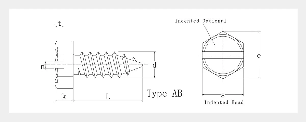 Slotted Hex Head Screws-ASME B 18.6.4-2D